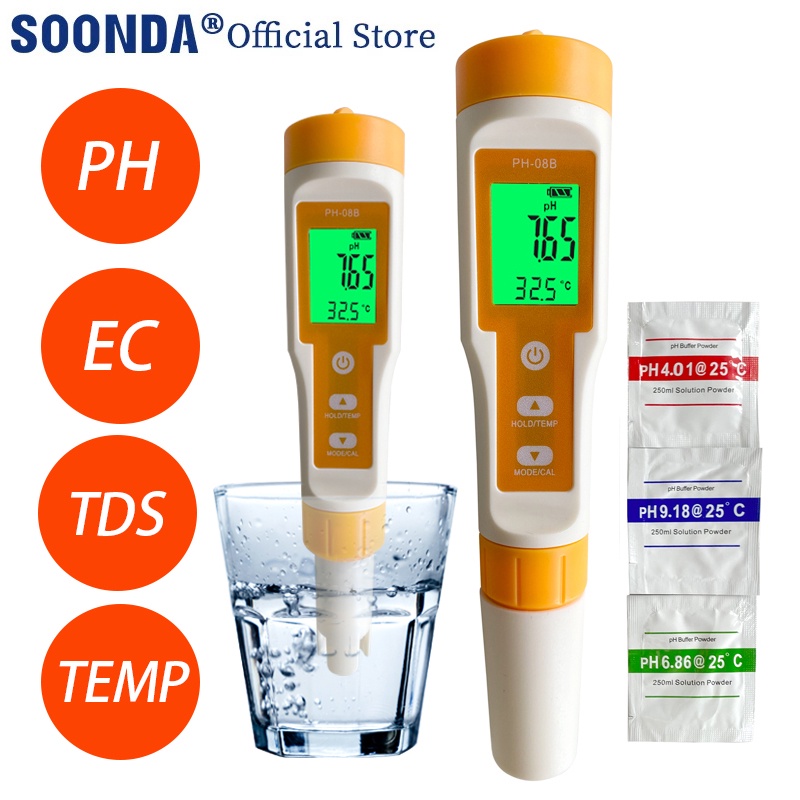 4 in 1 Water Quality Detector Tapwater PH Meter Cosmetics Cutting