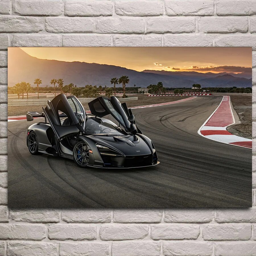 Sport Car Mclaren Senna Super Car Posters Wall Art Pictures Painting 