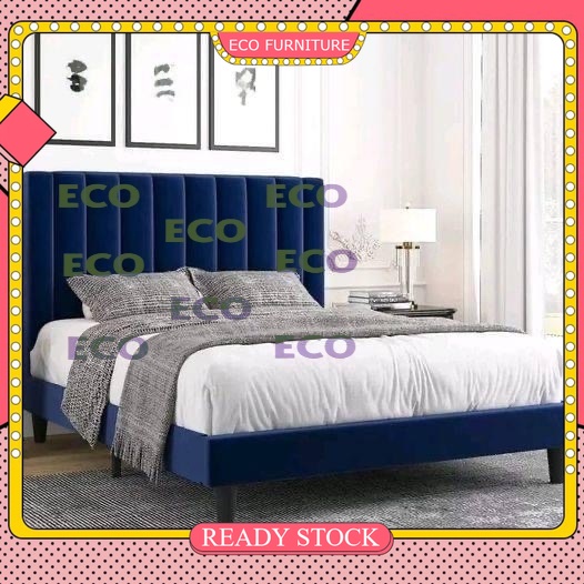 Katil Kain Biru Divan Katil Single / Super Single / Queen / King Tambah ...