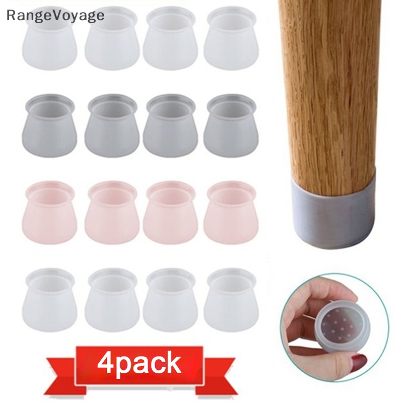 RangeVoyage 4pcs Anti-Slip Table Chair Leg Silicone Cap Pad Table Feet ...