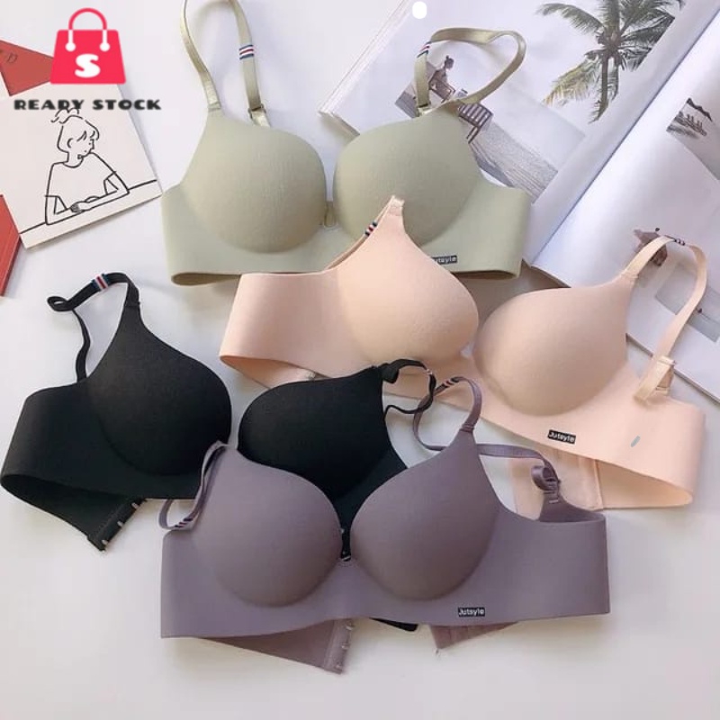 RSS_ Summer Light and Small Chest Gathered Girl Comfort Simple Bra ...