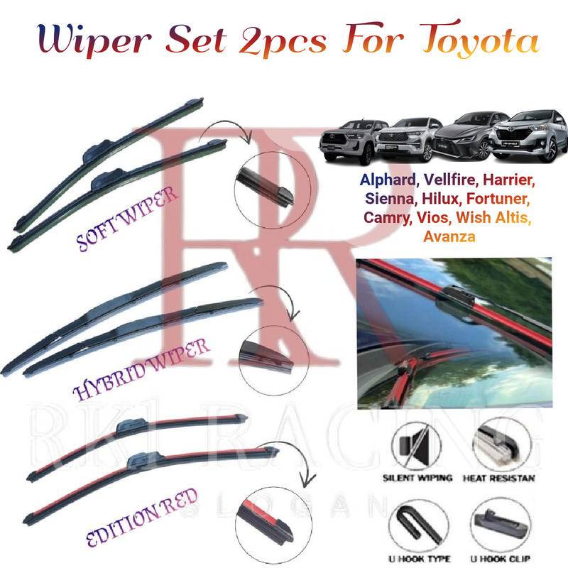 1 SET (2PCS) TOYOTA Car Wiper Soft Rubber Wipers Blade (camry altis