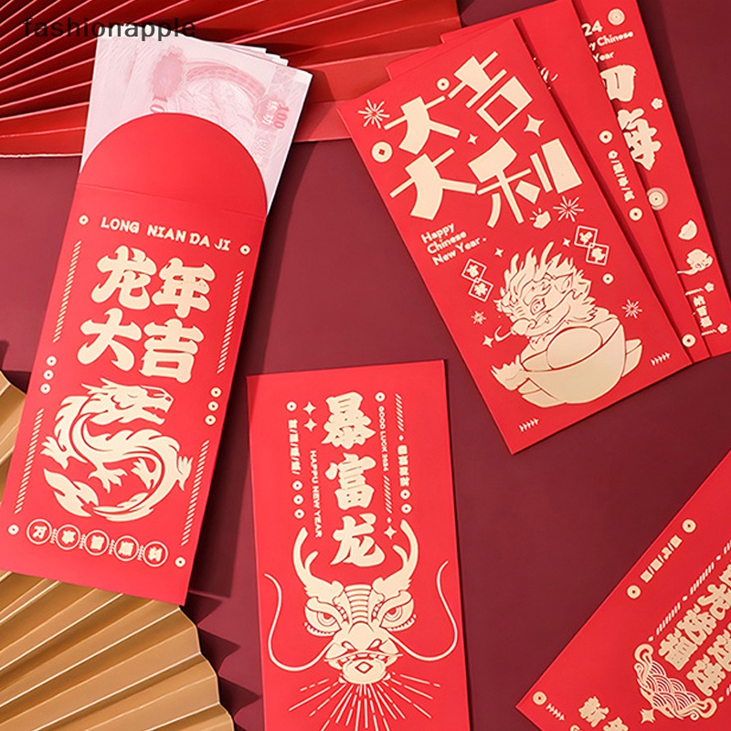 Famy 6pcs Chinese New Year Red Envelopes 2024 Year Of The Dragon Red