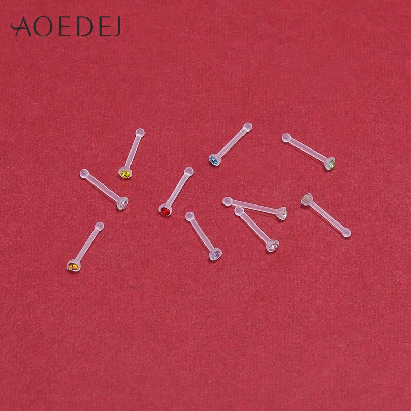 Acrylic Clear BioFlex Corkscrew Nose Ring Stud Retainer | Pierced Universe