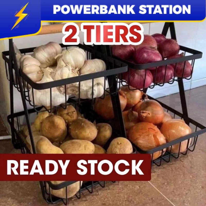 PSB_ 2 Tier Onion Rack Fruit Basket Rak Bawang Bertingkat Vegetable ...