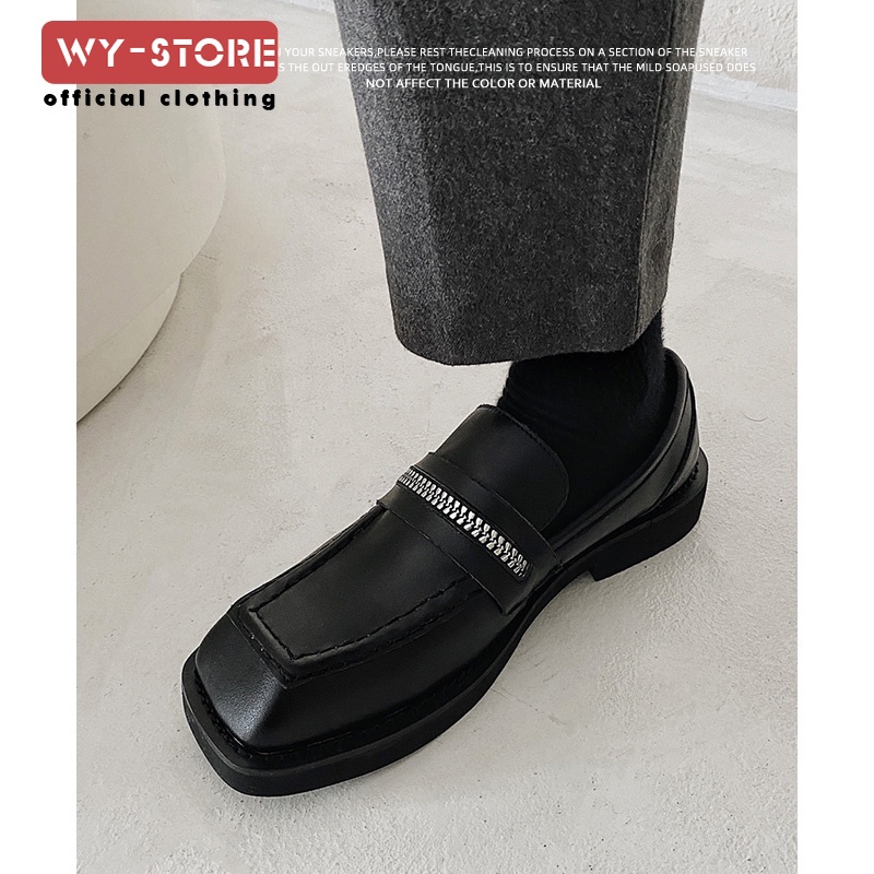 RAYA 2024 Original British casual square toe leather shoes, men's flat