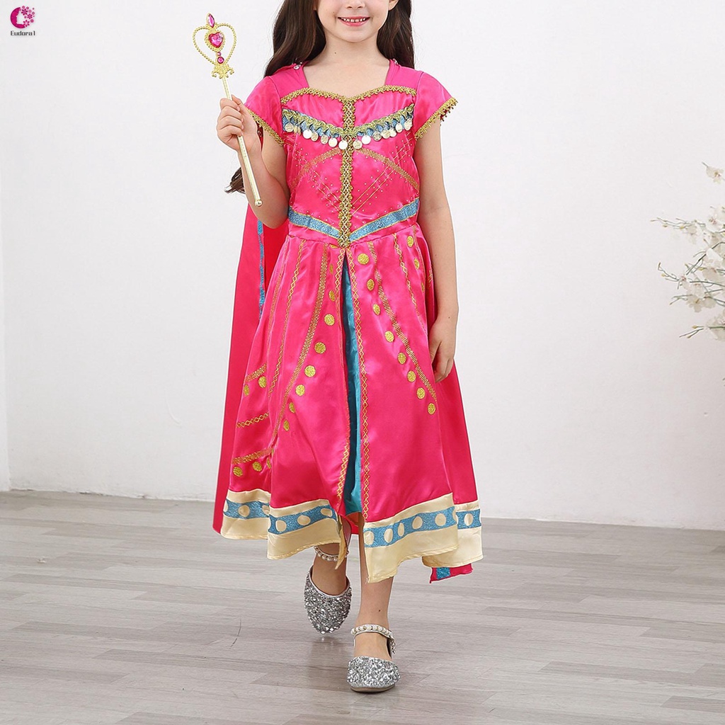 Arabian Princess Costume for Girls Kids Halloween Role Play Dress Party