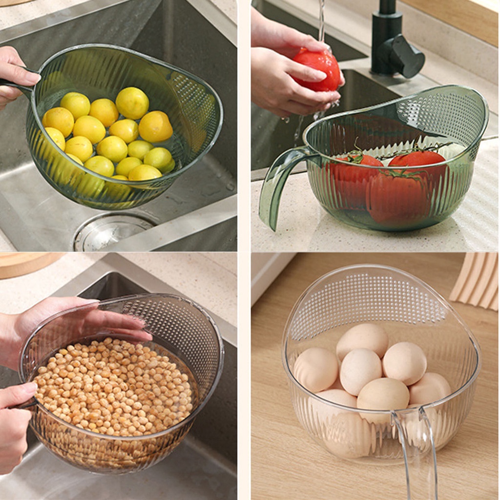 [NEW]Food Grade Plastic Rice Beans Peas Washing Filter Strainer Basket ...