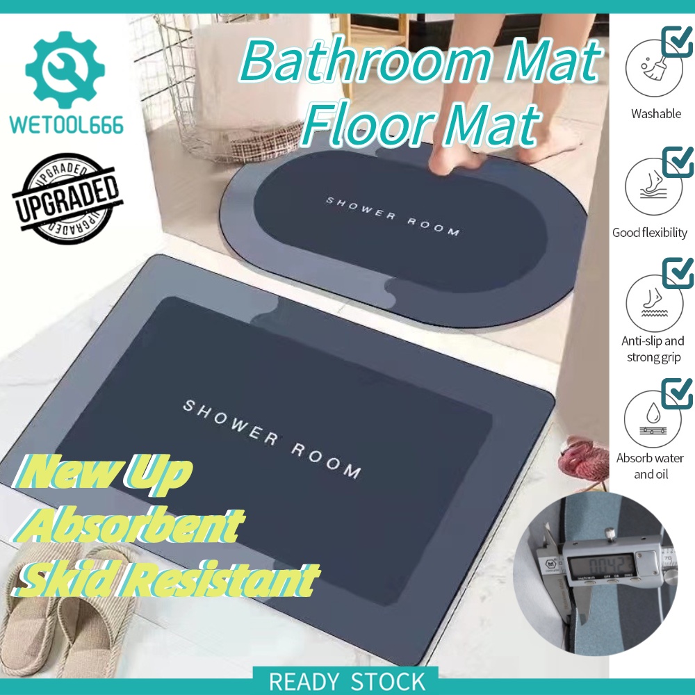 WT Bathroom Mat Nordic Style AntiSlip Fast Dry Mat Pad Floor Mat