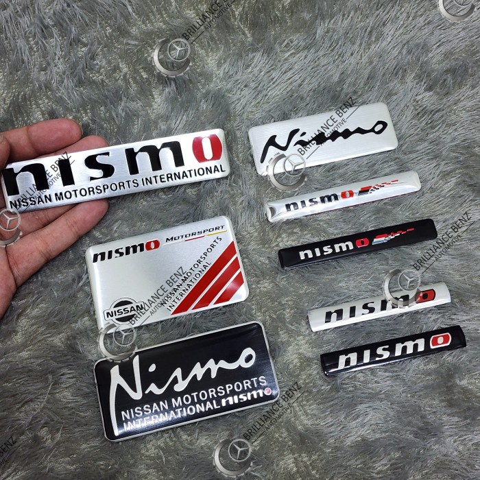 NISMO NISSAN RACING MOTORSPORT LOGO STICKER PLATE ALUMUNIUM EMBLEM - 1 ...