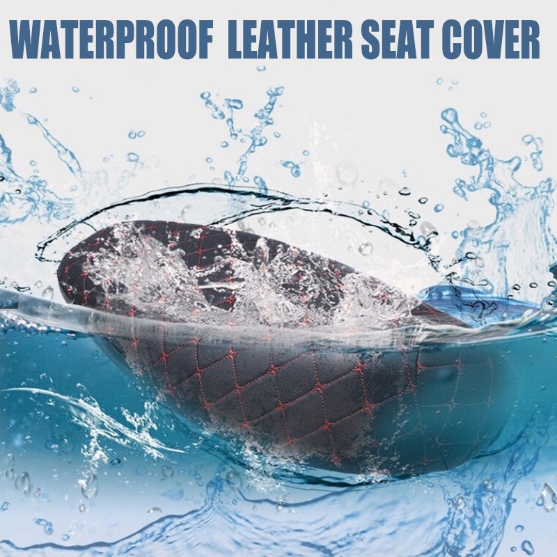 3D Leather Motorcycle Seat Cover - Waterproof Anti-Slip Cushion Protector (Brown XXL)