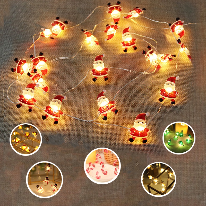 [In stock]2/3M Christmas Lights LED String Santa Claus snowman Xmas ...