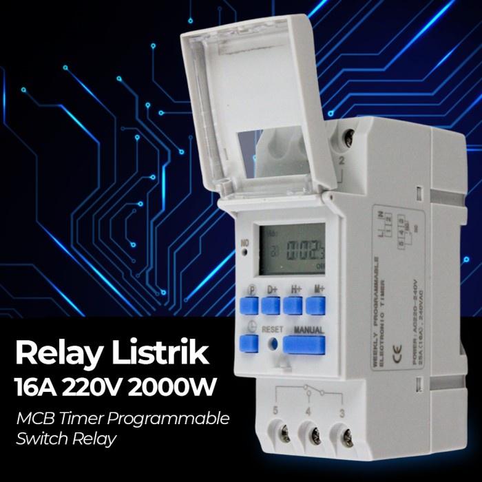 MCB Timer Programmable Switch Relay 220V Digital On Off Din Rail MCB ...