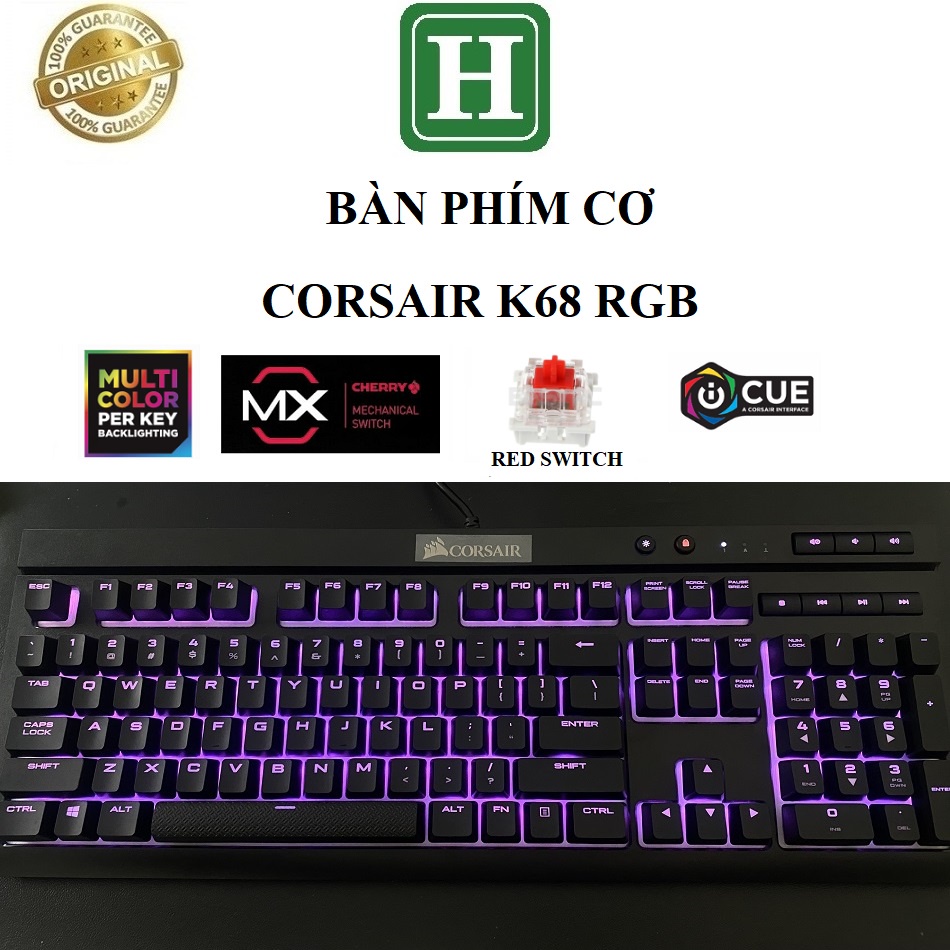 Corsair K68 RGB mechanical keyboard, genuine gaming keyboard | Shopee ...