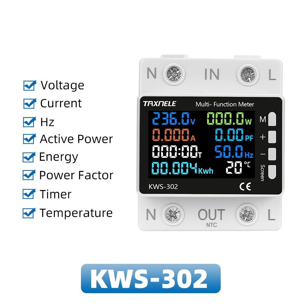 63A Tuya WIFI Smart Switch Circuit Breaker Energy Meter KWh Power