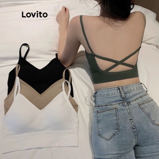 Essential Item) Lovito Casual Tupe Tops Elegant Plain Seamless Strapless  Wireless Bra with Removable Pads