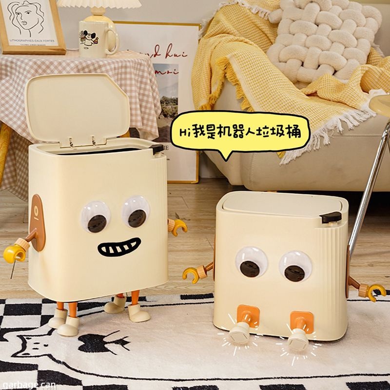 Cute Creative Trash Can Household Living Room Press Paper Basket with