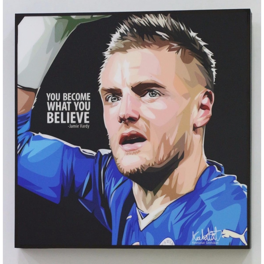 Jamie Vardy Leicester City Football Soccer Poster POP Art Painting on