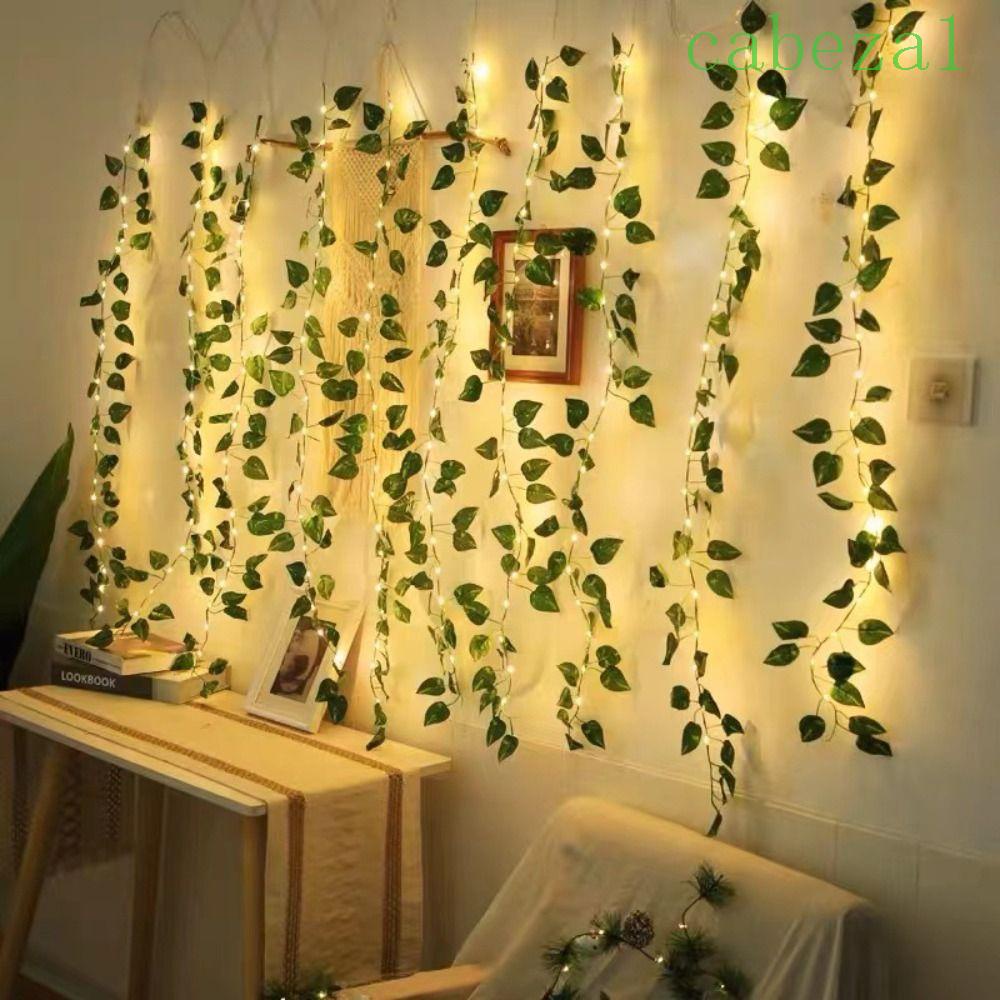 CABEZA Green Leaf String Lights, 2M 20 LED Artificial Vine Fairy Lights