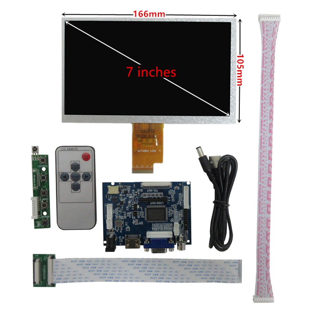 7 Inch Draagbare Monitor Kit - HDMI/VGA/AV, 800x480, Voor Raspberry Pi & PC