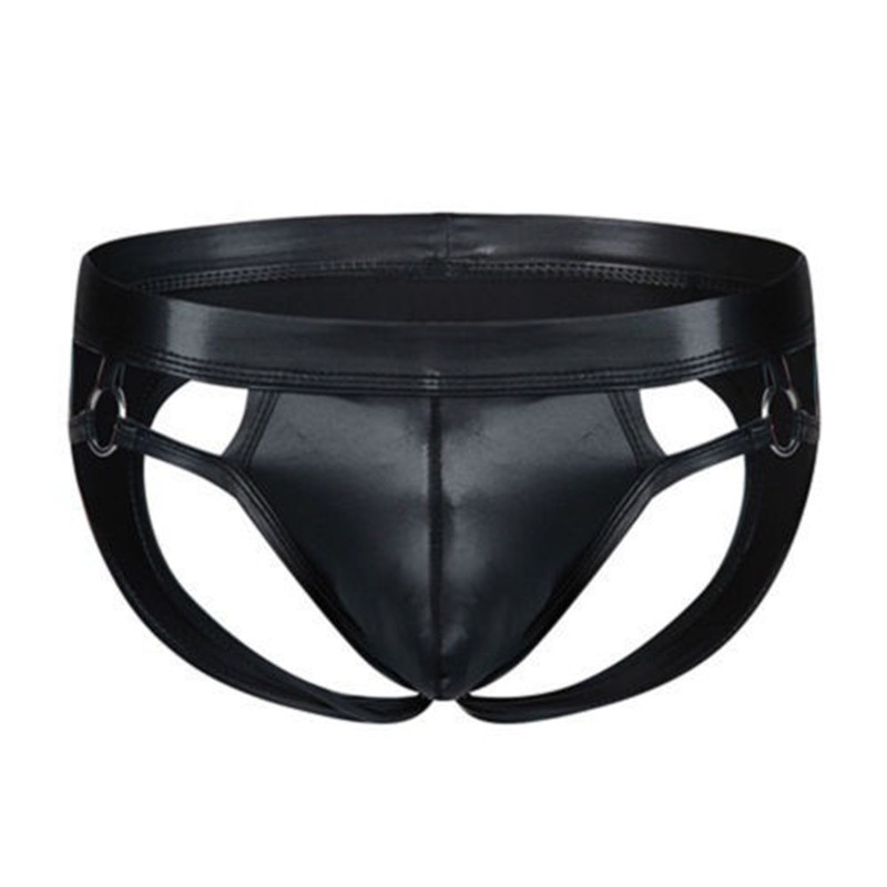 [kimidress] Men's Underwear Artificial Leather Jock Strap Briefs G ...