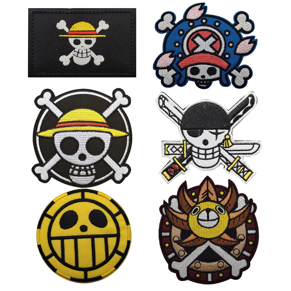Anime Badge One Piece Velcro Patch Luffy Armband Halloween Cartoon 3D