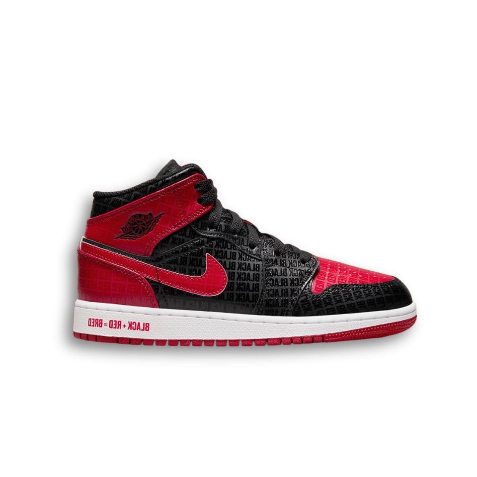 Jordan 1 Mid Bred Text (GS) Shopee Malaysia