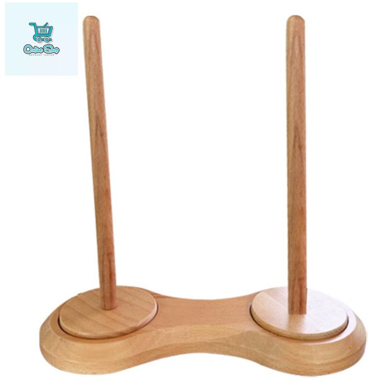 Double Wooden Yarn Skein Holder For Crocheting, Yarn Holder For