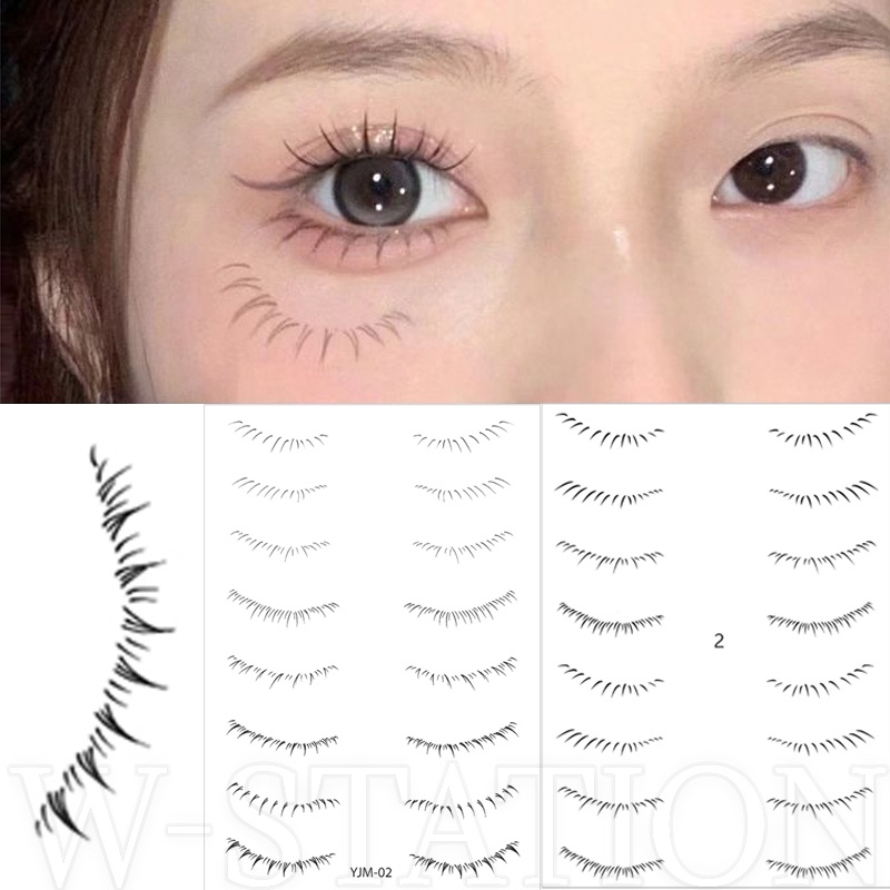 Lower Eyelash Temporary Tattoo Stickers / Natural Lifelike Makeup Fake ...