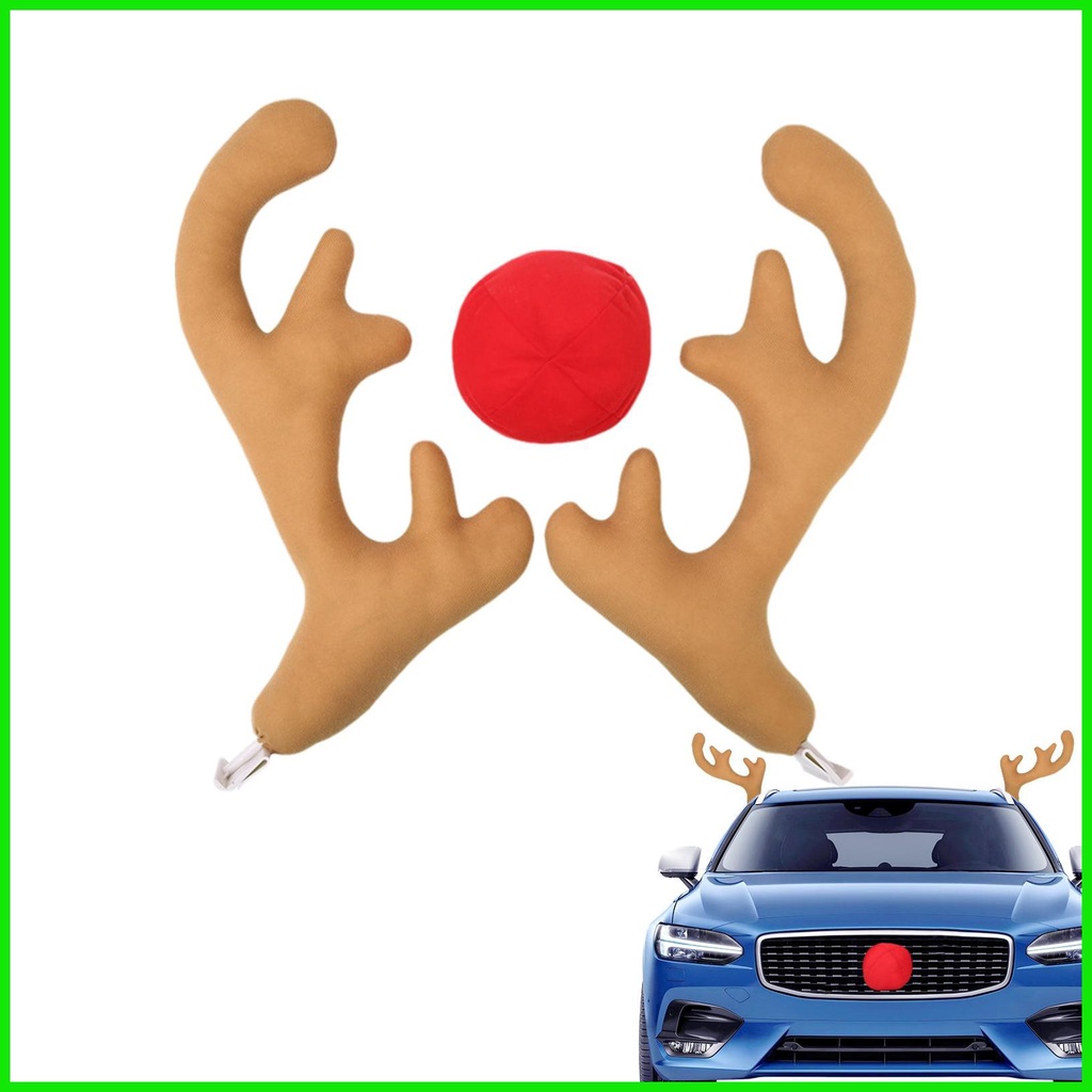 Car Christmas Reindeer Antler Decorations Reindeer Antlers & Nose Christmas Decor Reindeer Car