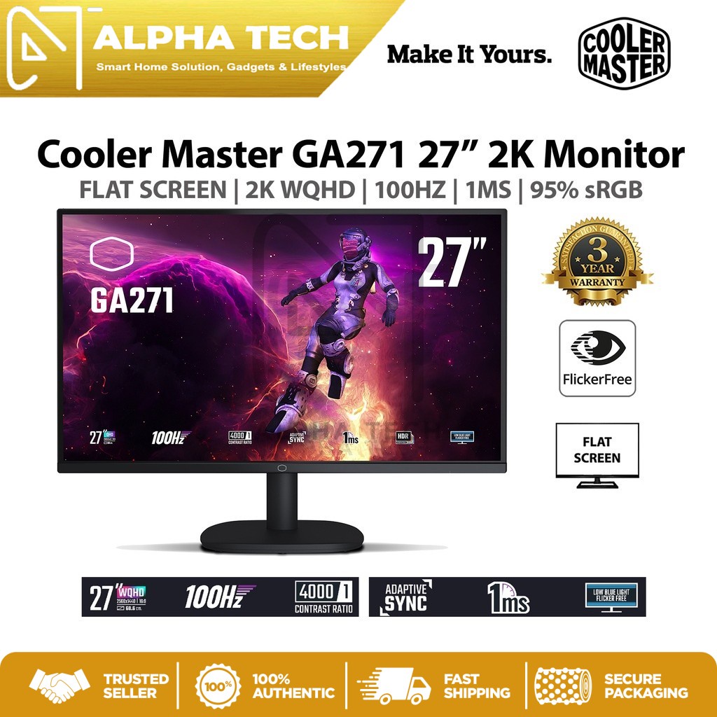 Cooler Master GA271 Display Monitor (VA | 2K QHD |100Hz | 1ms ...