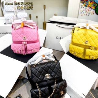 Black Quilted Caviar Mini Backpack Pale Gold Hardware