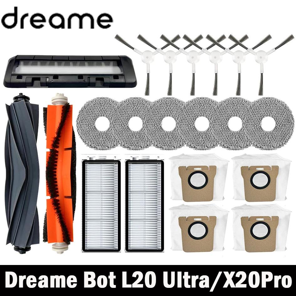 Original Dreame Bot L20 Ultra / X20 Pro Robot Vacuum Cleaner Accessories  Parts, Main Side Brush, Cover, Filter, Mop Rag Optional