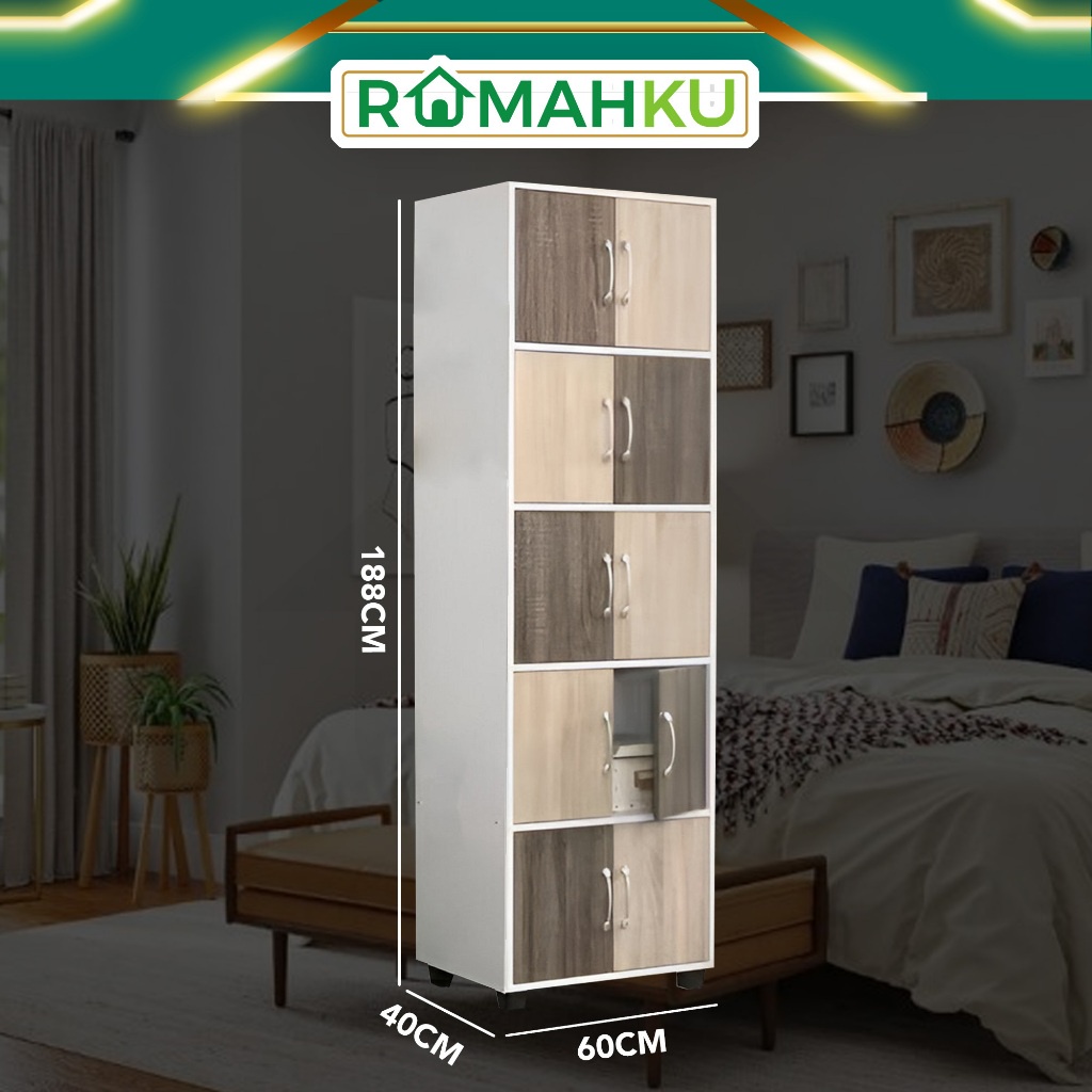 DS1506W (6/8/10 Doors) Multipurpose File Cabinet/ Rak Buku / Bookshelf ...
