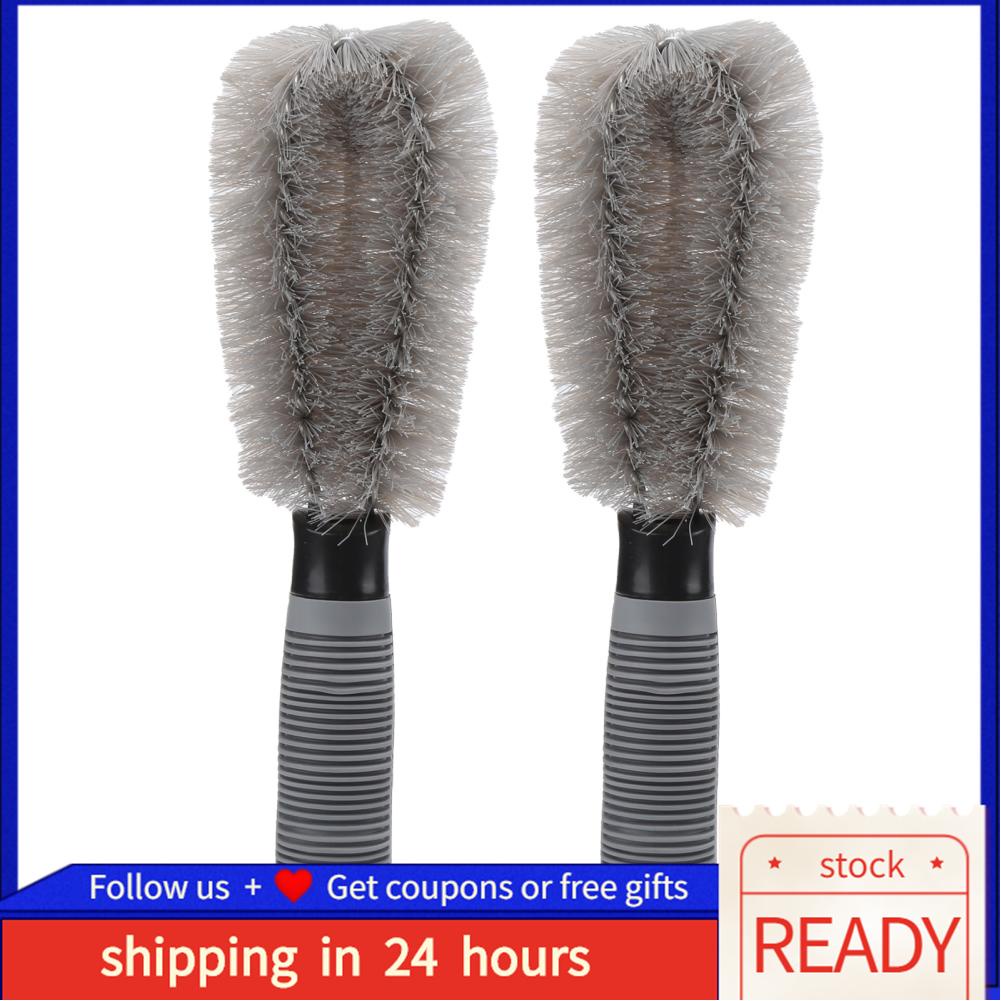 Newlanrode 10in Wheel Hub Brush Ergonomic Handle Cleaning Tool for