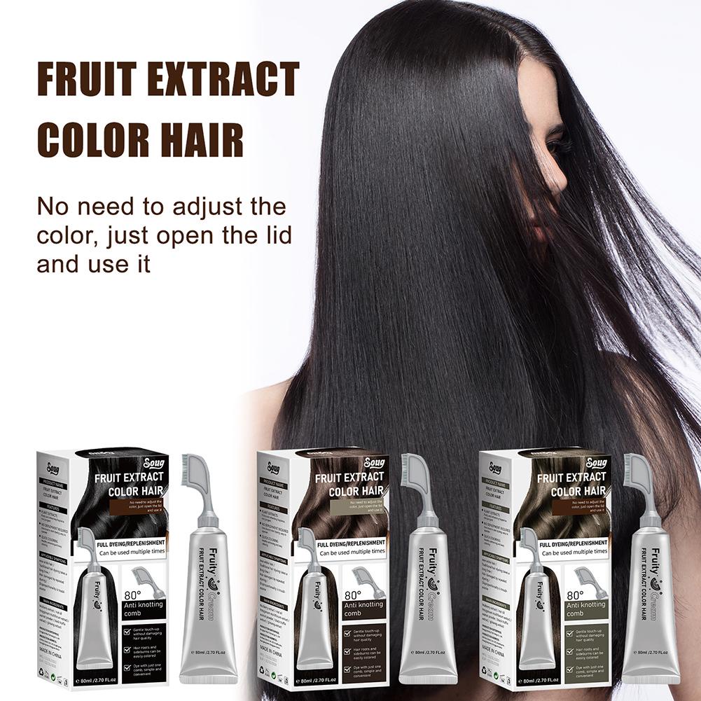 SOUGS Fruit Hair Dye Cream Plant Extract Hair Dye Essence With Comb ...