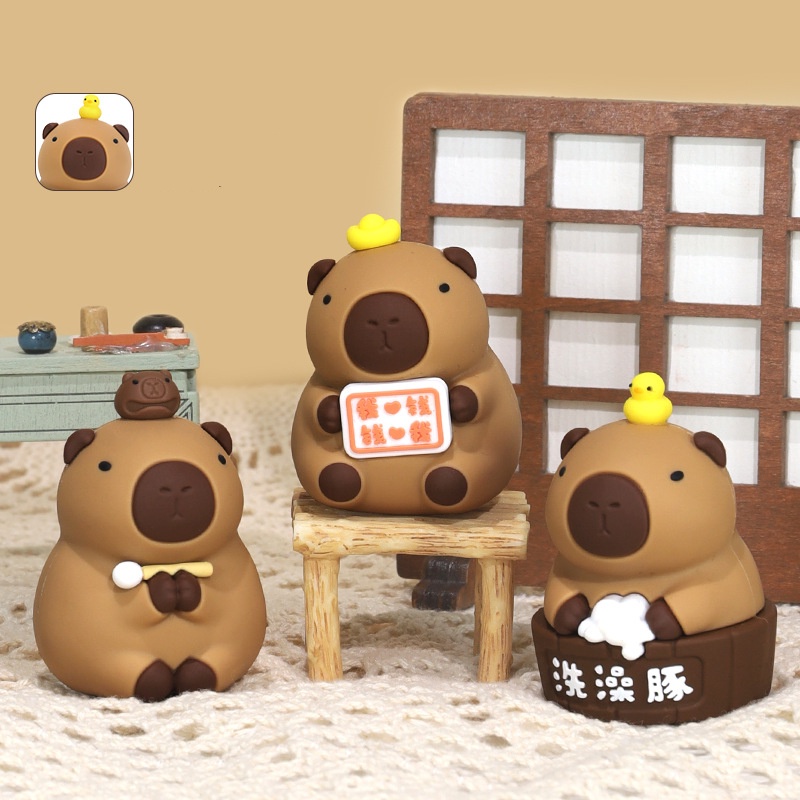 Capabala Capybara Ornaments Cute Office Desk Surface Panel Rubber ...