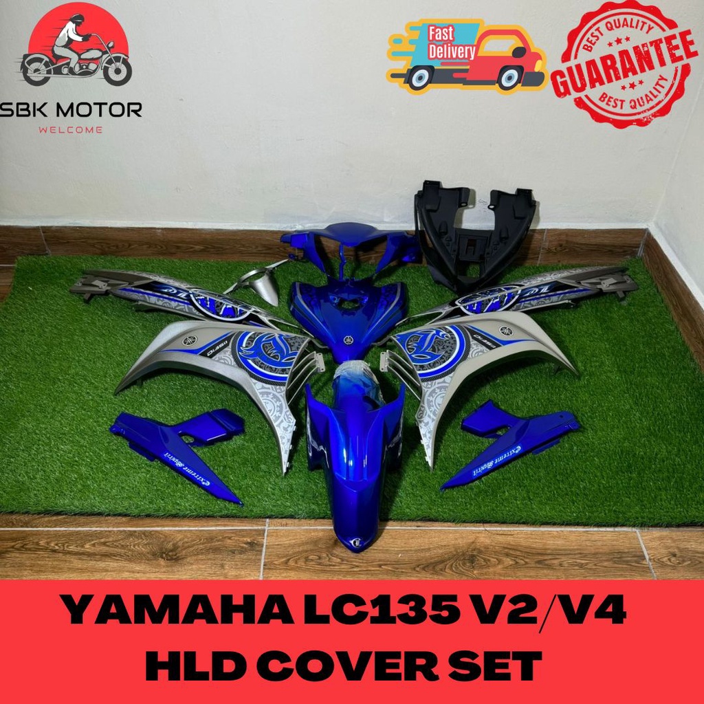 Yamaha Lc135 V2v4 Biru Batik Dr Biru Silver Vpbmc5s3 Cover Set