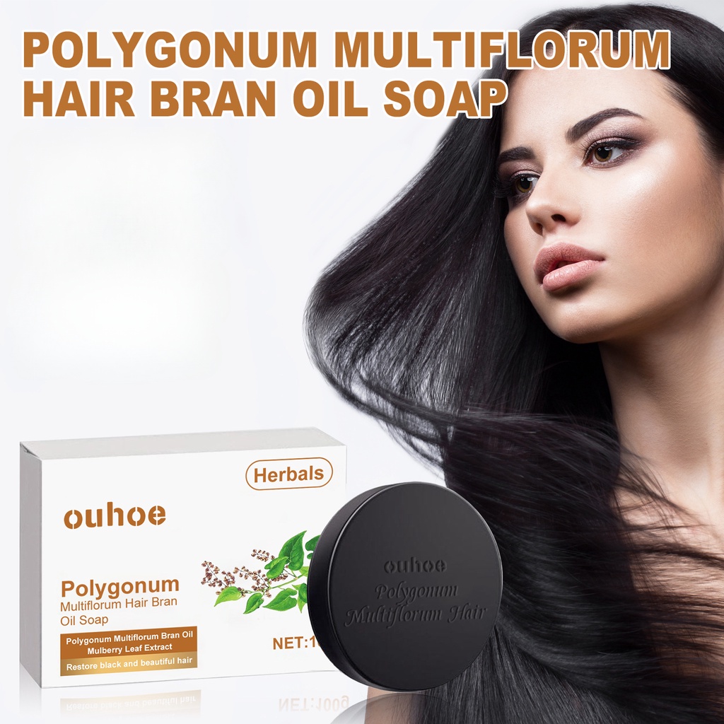 LOVKOR 100g Gray Hair Reverse Bar, Polygonum Soap, BlackThick Hair