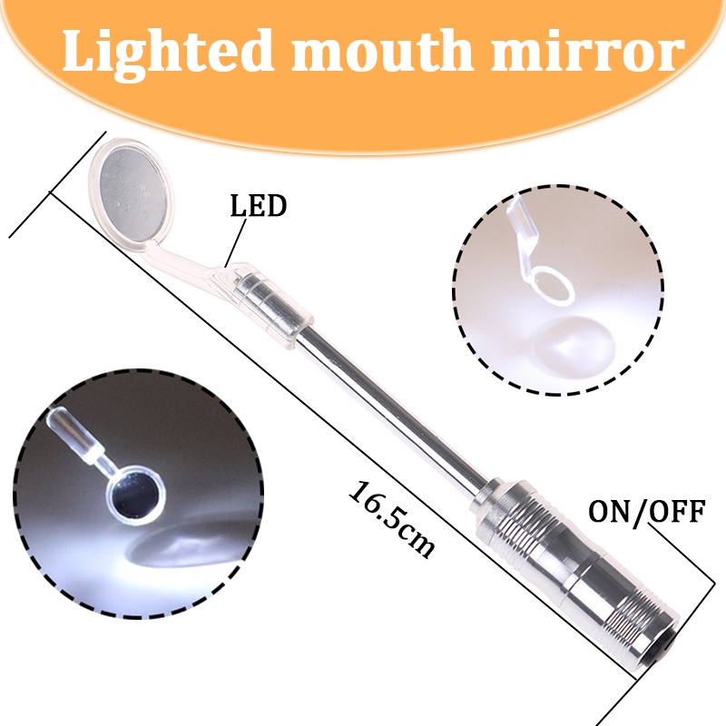 Dental lighted mouth mirror Oral Care Mouth Mirror with LED Light