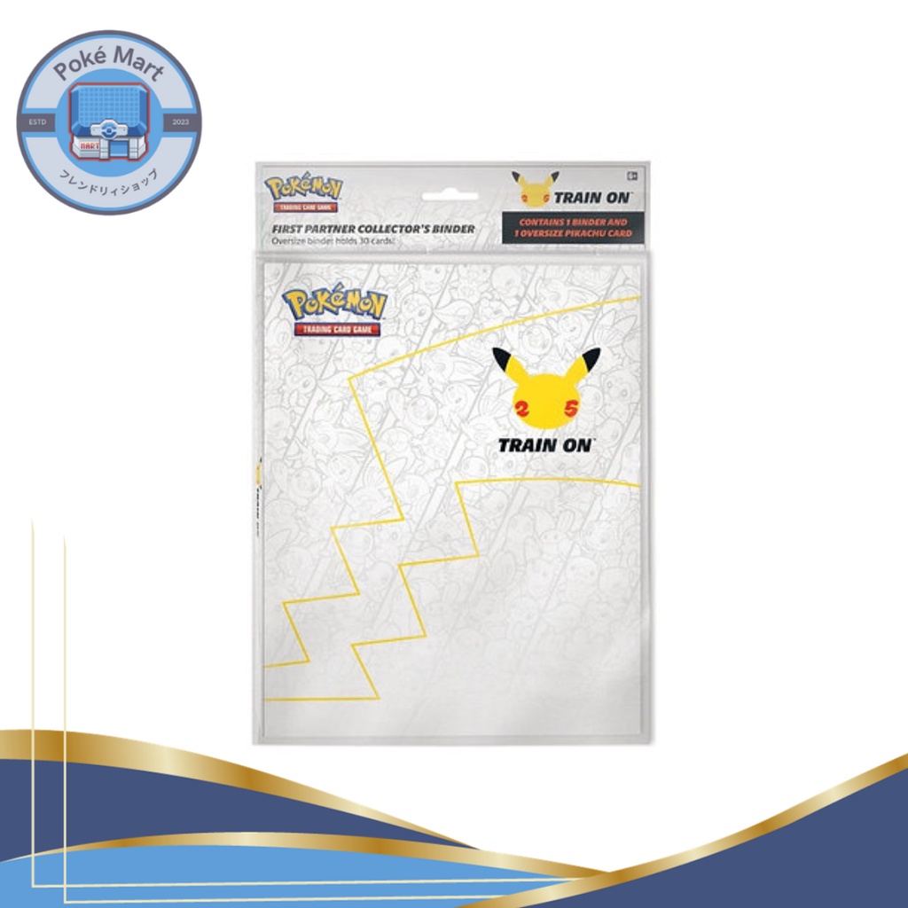 Pokemon 25th Anniversary First Partner Collector Binder & Jumbo Pikachu Card  | Shopee Malaysia