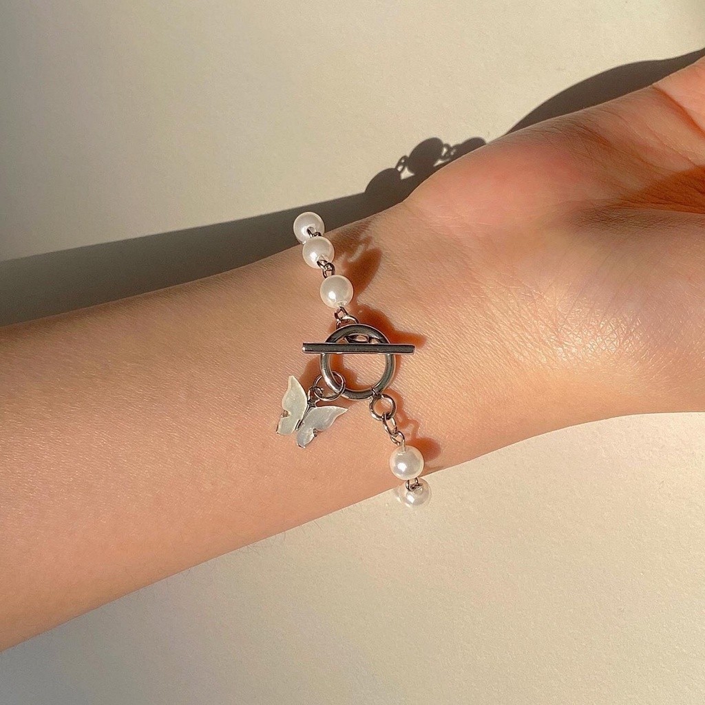🚚🇲🇾READY STOCK LAJU ｜Gelang Mutiara dengan Loket Rama-rama Butterfly ...