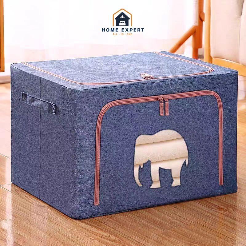 HE 60L Oxford Design Storage Box Foldable Extra Large Detachable Cloth ...