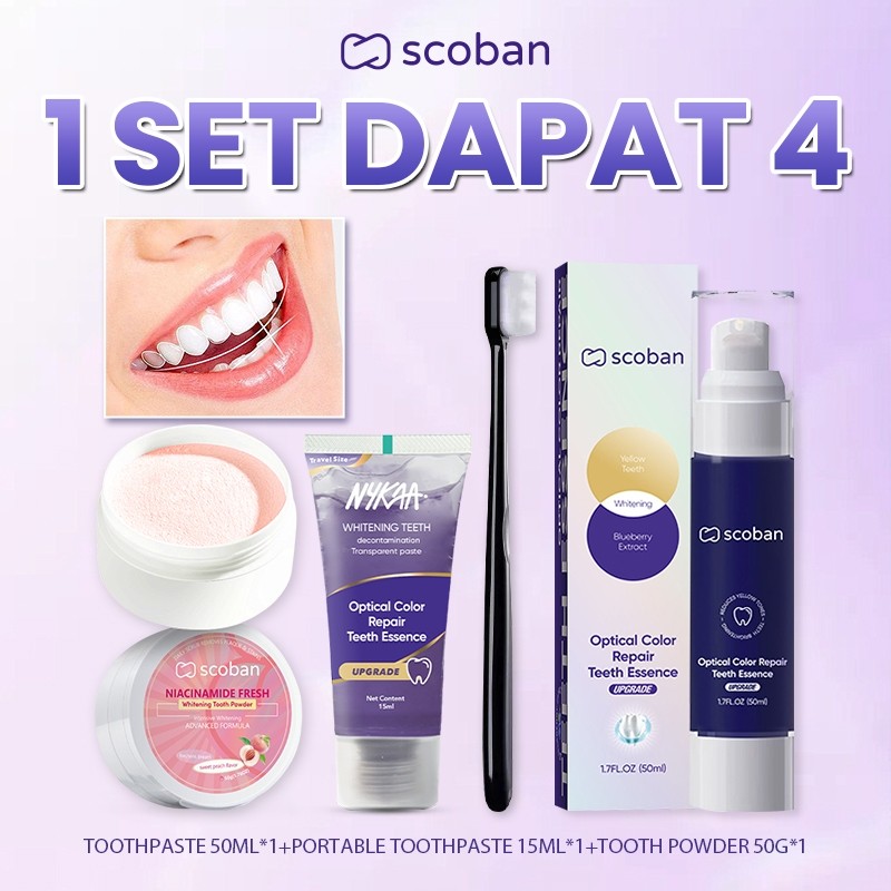 Nykaa / Scoban Toothpaste 50ml + Whitening Tooth Powder + Portable ...