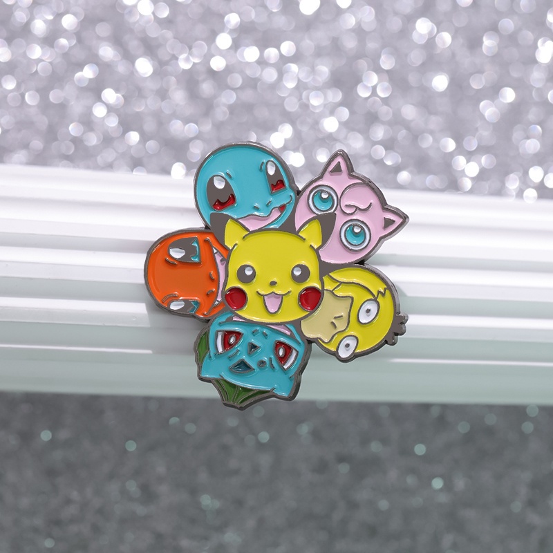 Cartoon Pikachu Enamel Pin Brooches Cute Pocket Monster Brooch Lapel ...