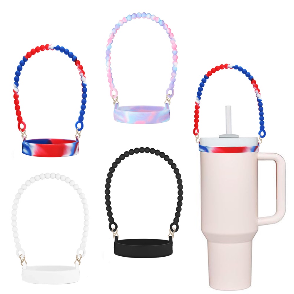 PUFAMET 2PCS Water Bottle Sling - Water Bottle Handle, Holder with Strap -  Fits Most 8-40oz Bottles - Soft Durable Silicone - Cutie Handle for Stanley