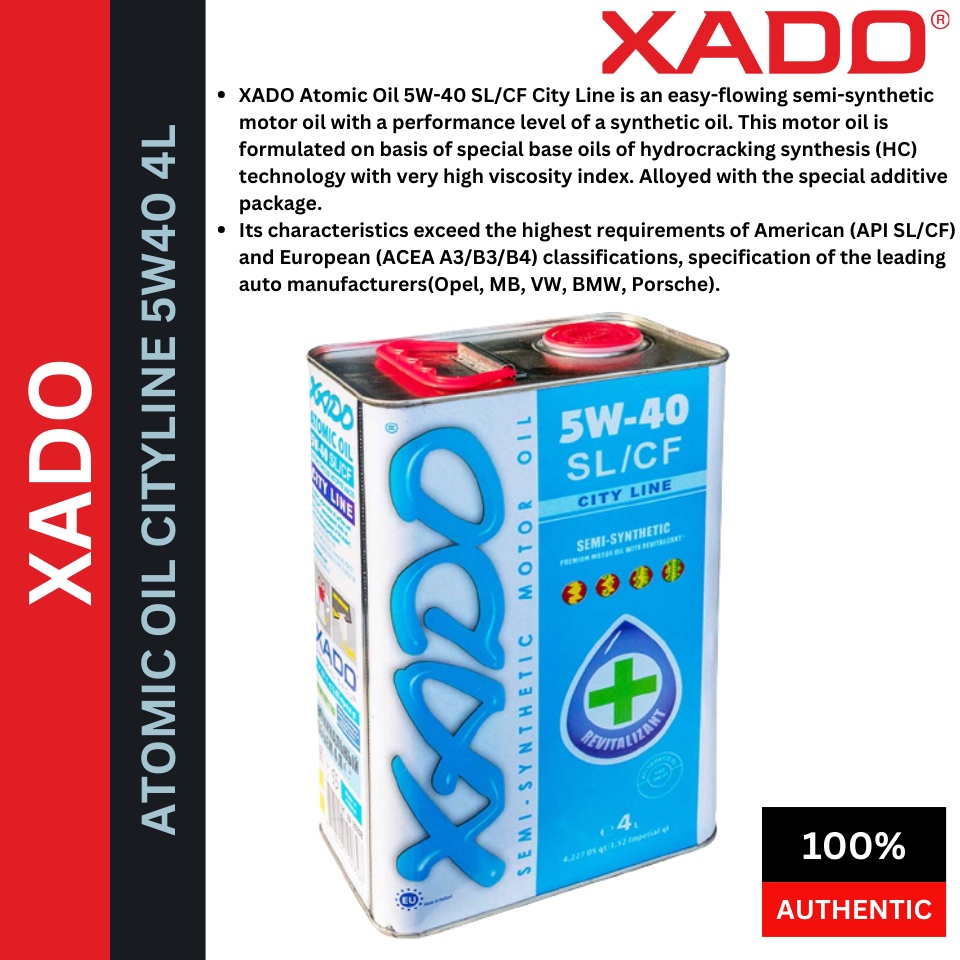 XADO Atomic Oil 5W-40 SL/CF City Line 4LITER | Shopee Malaysia