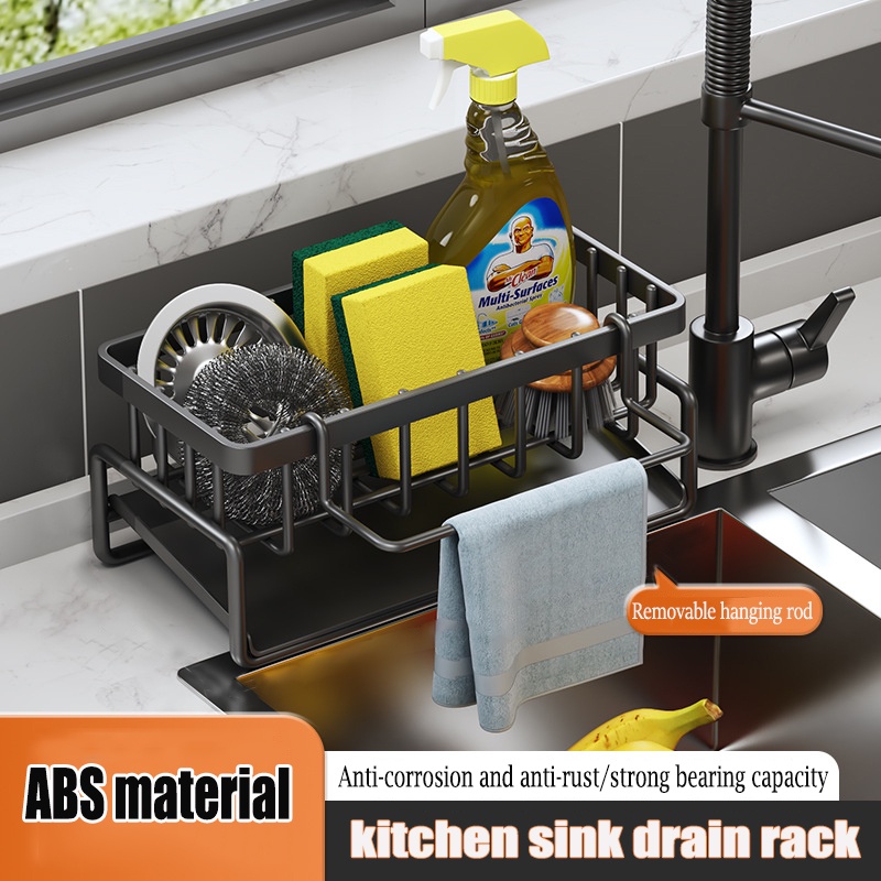 New Kitchen Sink Countertop Storage Rack ABS Material Sponge Cloth