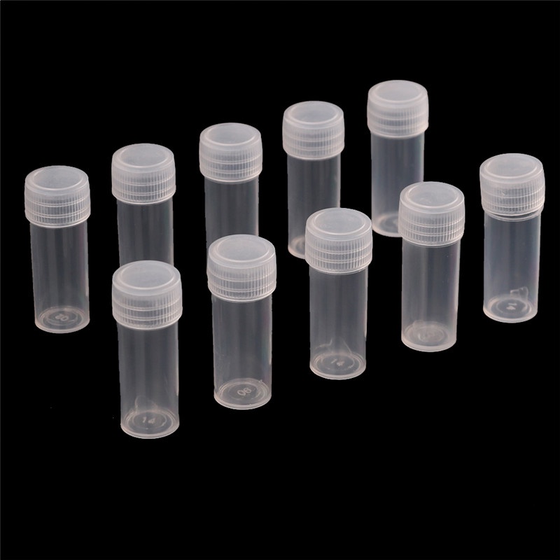 [fashion] 10pcs Plastic Sample Bottle 5ml Test Tube Small Bottle Vial ...
