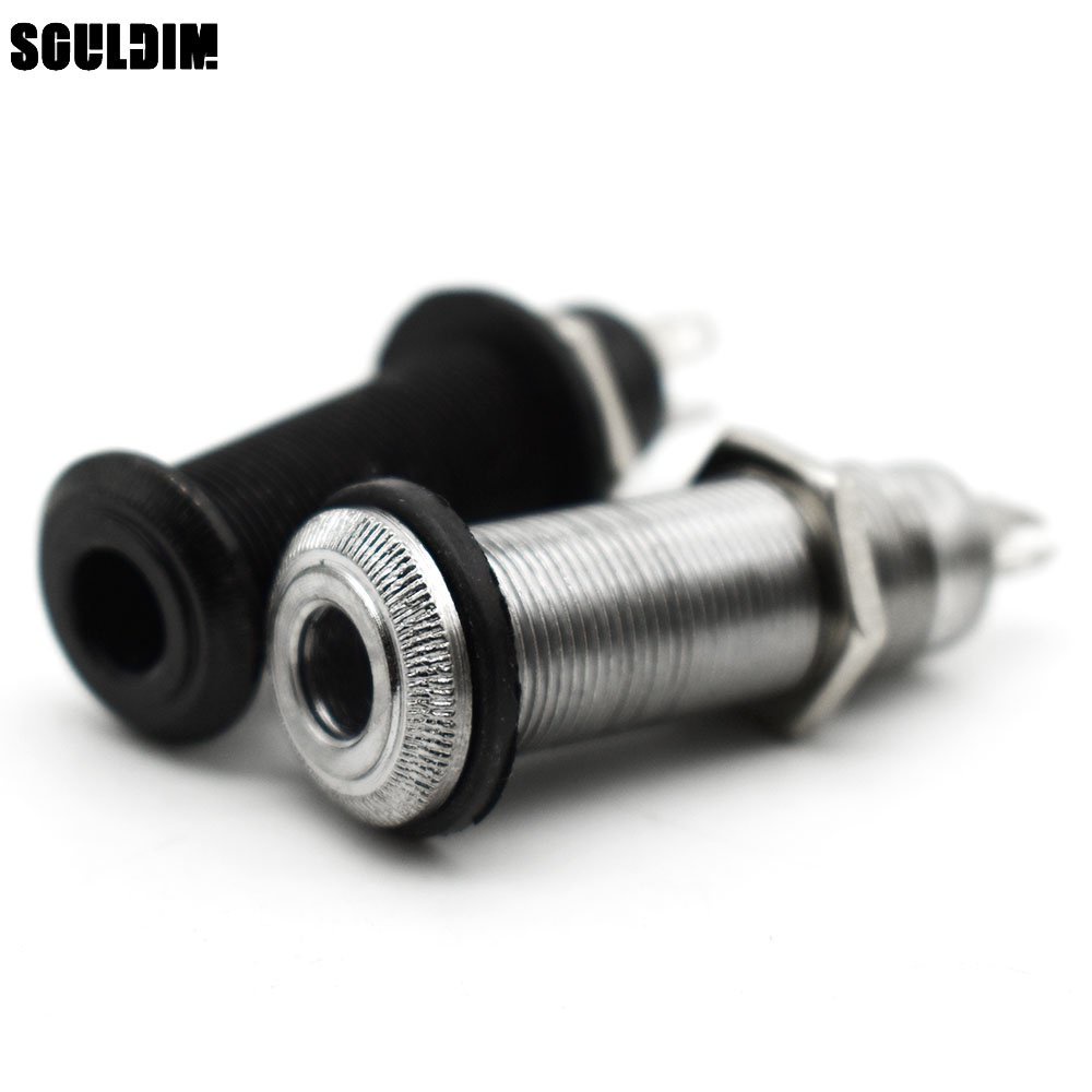 Brass 3 Prongs Electric Guitar Bass Input/Output Mono Activel Long